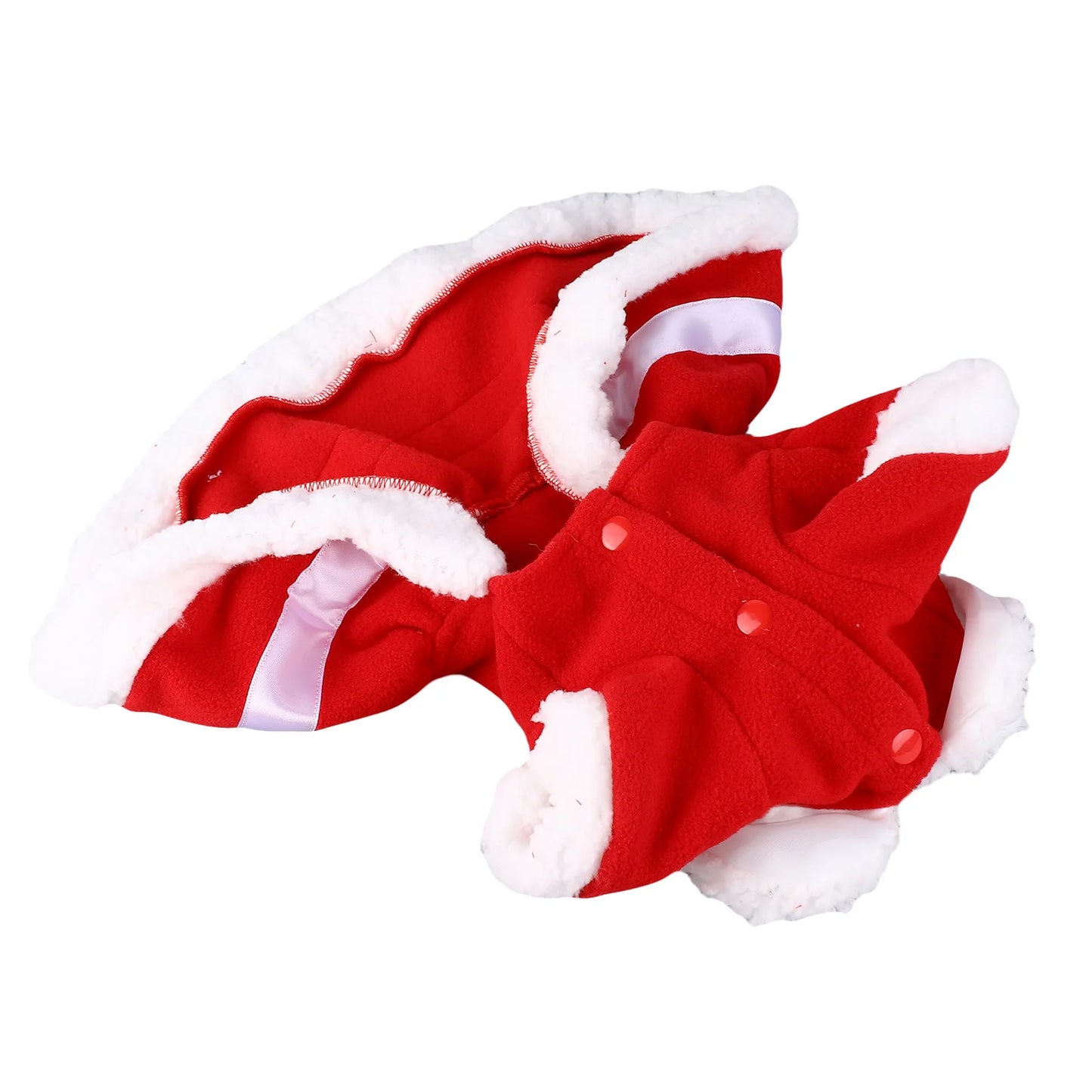 Dog Christmas Dress Doll Collar Thickening Comfortable Warm Cute Puppy Holiday Dress Costume with Bell for Party Cosplay