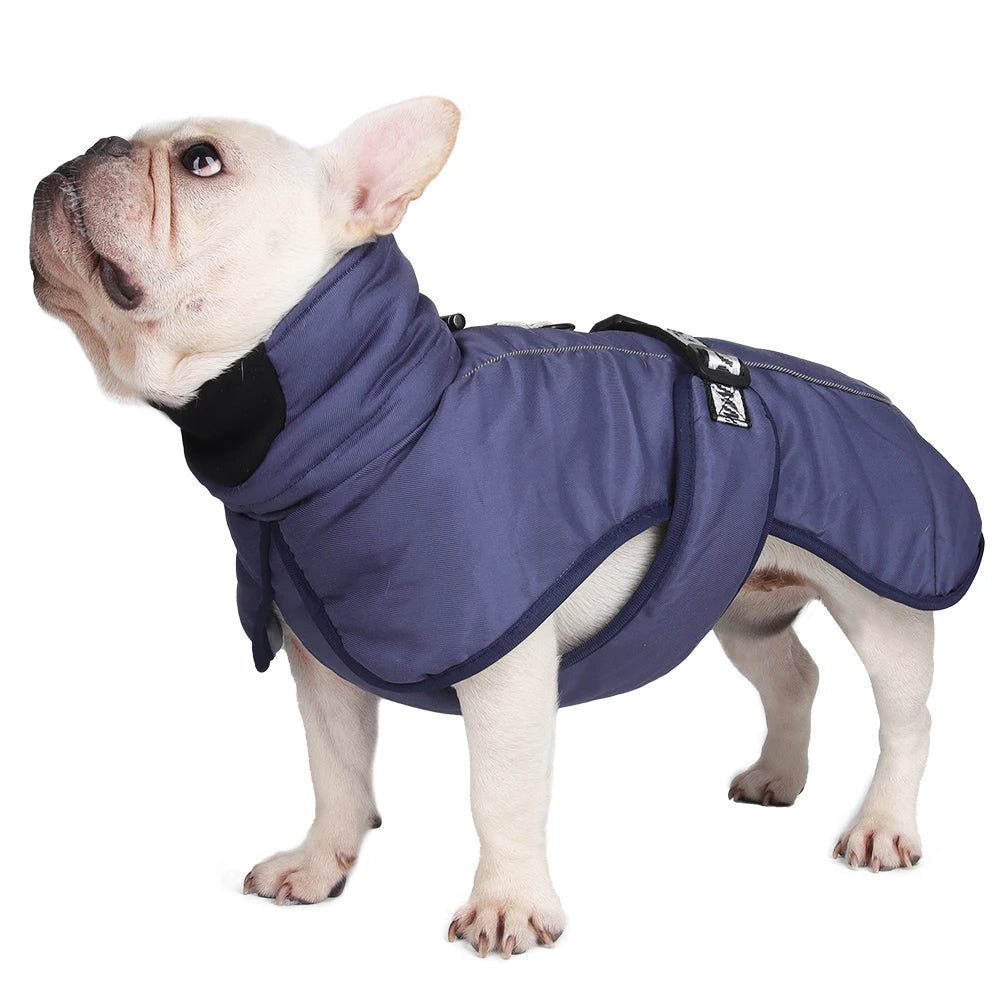 the WINDSNUG HIGH-COLLAR - Dog Jacket, Winter Warm Puppy Clothes for Small/Medium Dogs, High Collar Windproof French Bulldog/Pug Outfits, Costume Pet Apparel
