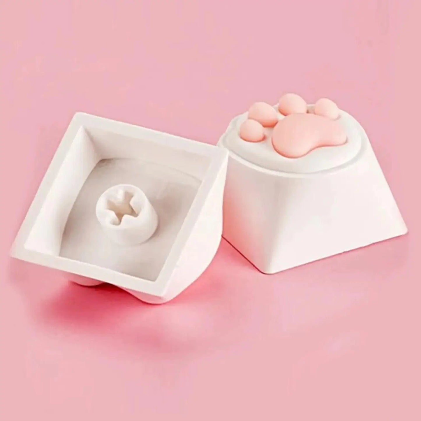 Keyboard Keychain Fidget Toy Cat's Paw Keycap Clicker Fidget Key Chain Decompression Toys Cute Cat's Paw Stress Relief Gifts