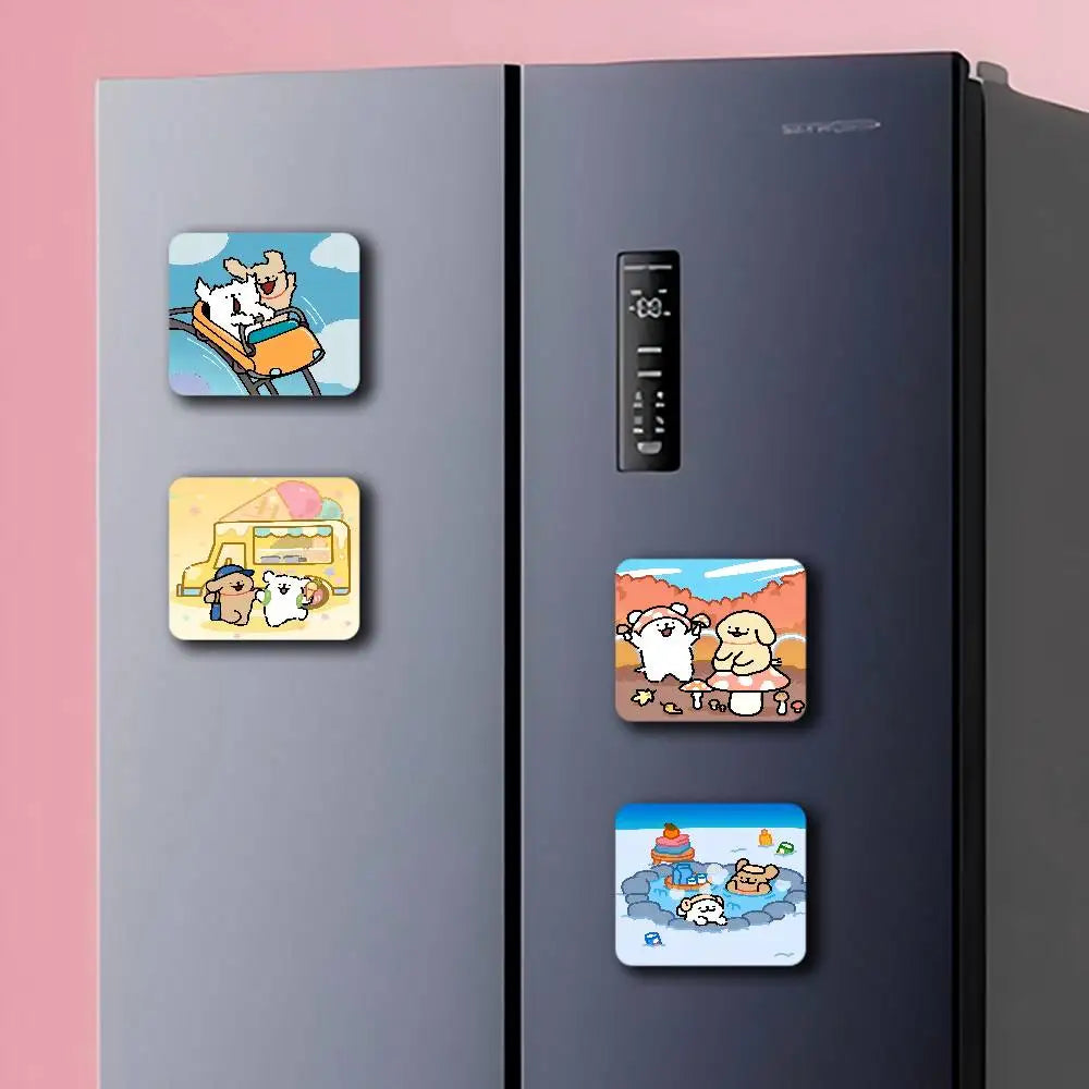 Cute Line Puppies Maltese &Golden Pattern Refrigerator Magnets Personalized Photo Refrigerator Magnets Photo