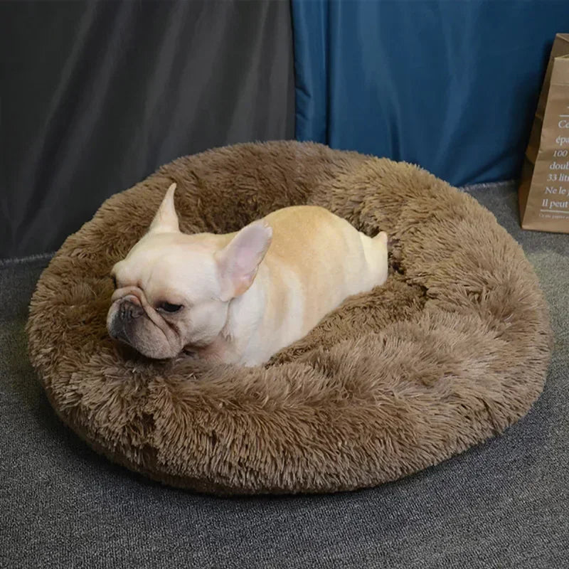 Round  Dogs Bed Cat Bed House Kennel Pet Mats Soft Long Plush Mat Pet Warm Basket Cushion Cats House Sofa Machine Wash Kennel