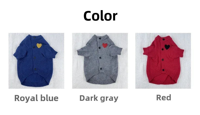 the LOVE SWEATER - 1PC Pet Clothing Spring and Autumn Dog Warm Hoodie, Love Sweater Suitable for Small and Medium Sized Dogs/Cats Pet