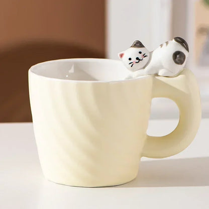 Ceramic Mug Creative Cartoon Cat Cute Cup Children's Milk Breakfast Home Office Coffee Mug Gift Frends Drinkware Tea Cup