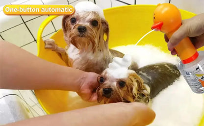 Yellow Duck Electric Foam Machine ,Handhold Automatic Soap Dispenser Foam Machine Launcher For Cat & Dog Bathing Pet Accessories