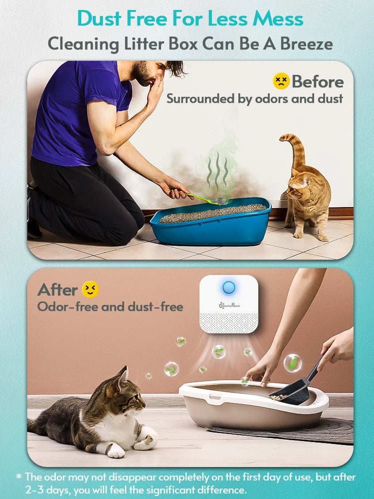 the PURIFIER - Downy Paws 4000mAh Smart Cat/Dog Odor Purifier, Cat Litter Box Deodorizer, Pet Toilet Air Purifier, Dog/Cat Litter Deodorant