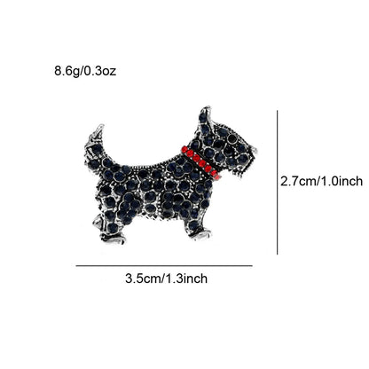 SKEDS Women Men Cute Cartoon Dog Full Crystal Creative Brooches Pins Luxury Rhinestone Exquisite Animal Badges Accessories
