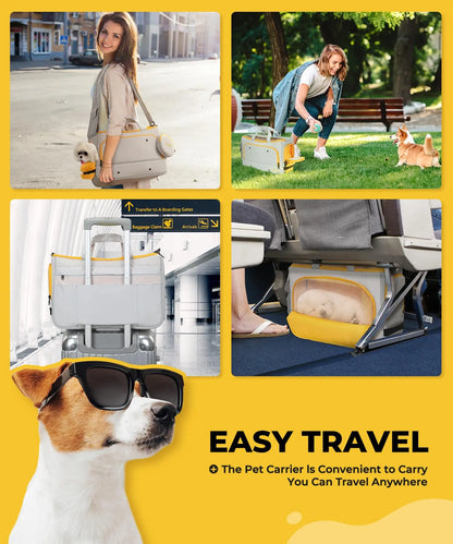 Pet Travel Carrying Bag Crossbody Bag Portable Puppy Pet Bag Handbag with Adjustable Shoulder Strap Small Pet Supplies