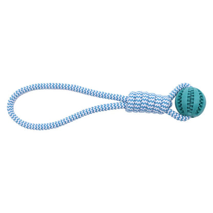 Dog Rope Ball Bite Resistance Training Ball with Rope Interesting Puzzle Teething Toy for Molar Teeth Cleaning Boredom Relieving