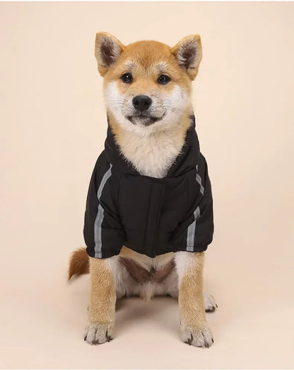 Pet Dog Waterproof Coat Reflective Puppy Warm Cotton Jacket Autumn Winter Hoodie Clothing For Dogs Cats Clothes