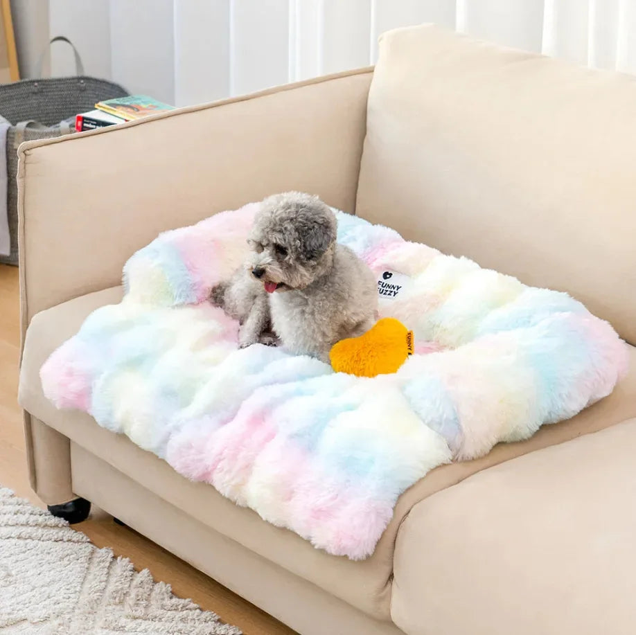 Fluffy Plush Pet Dog Bed Sofa For Large Dogs House Mat Kennel Winter Warm Cat Bed Pad Washable Dog Cushion Blanket Sofa Cover