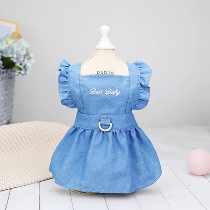 the BEST BABY - Dog Dress Puppy Luxury Skirt, Dog Clothes Princess Dresses, Wedding Evening Dress, Tutu Skirt Denim Skirt, Small Dogs Clothing