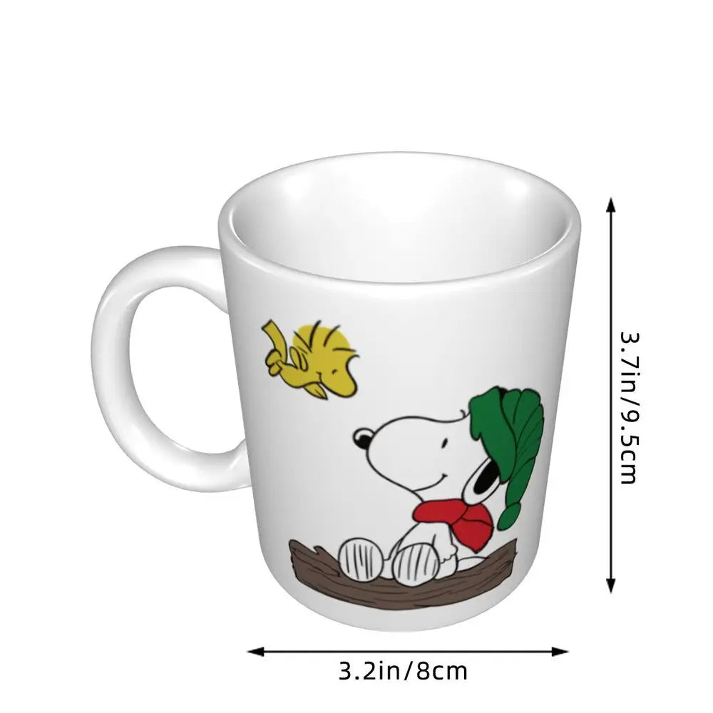 Manga Snoopy Woodstock Cartoon Dog Coffee Mug DIY Customized Ceramic Tea Milk Mug