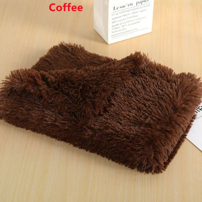 Fluffy Mat Long Plush Pet Blanket Cat Sleeping Mats Puppy Winter Warm Thin Kennel Cushion Soft Covers for Large Dogs Mattress