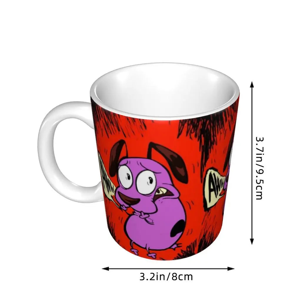 Personalized C-Courage The Cowardly Dog Coffee Mug DIY Ceramic Milk Tea Mug Cup