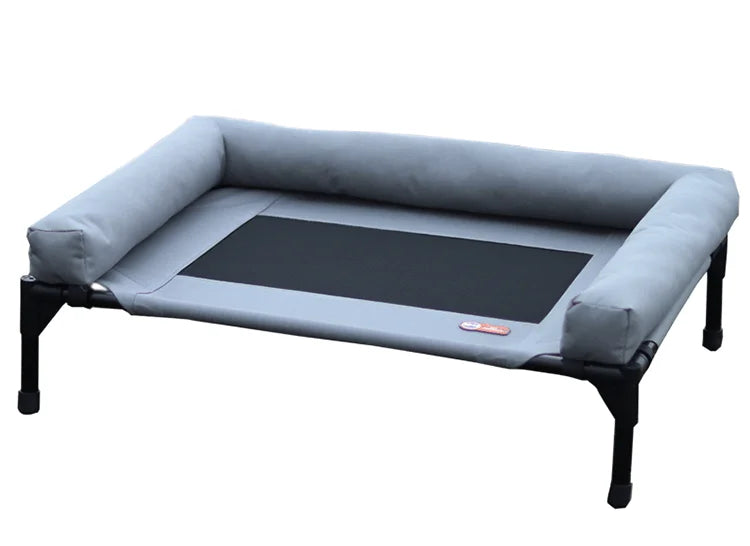 Large Elevated Cooling Dog Bed Portable Anti-Chewing Outdoor Kennel with Non-Slip Foot Rest Pet Bed