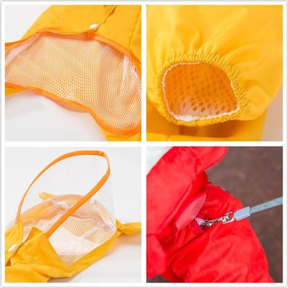 the CUTESY COSTUME - Waterproof Puppy Dog Raincoats, Rain Jacket with Hood for Small/Medium Dogs, Poncho with Reflective Strap, Honeybee Bear Dinosaur Dog Costumes
