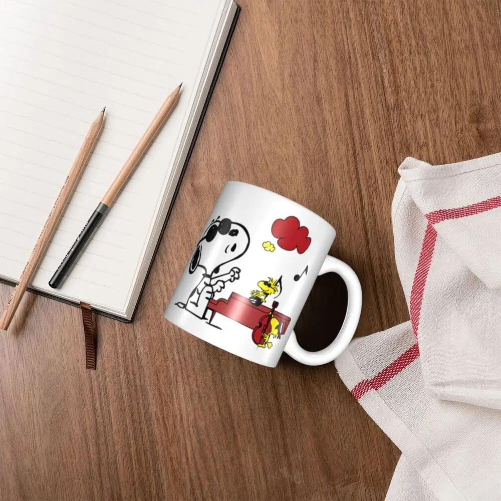 Manga Snoopy Woodstock Cartoon Dog Coffee Mug DIY Customized Ceramic Tea Milk Mug