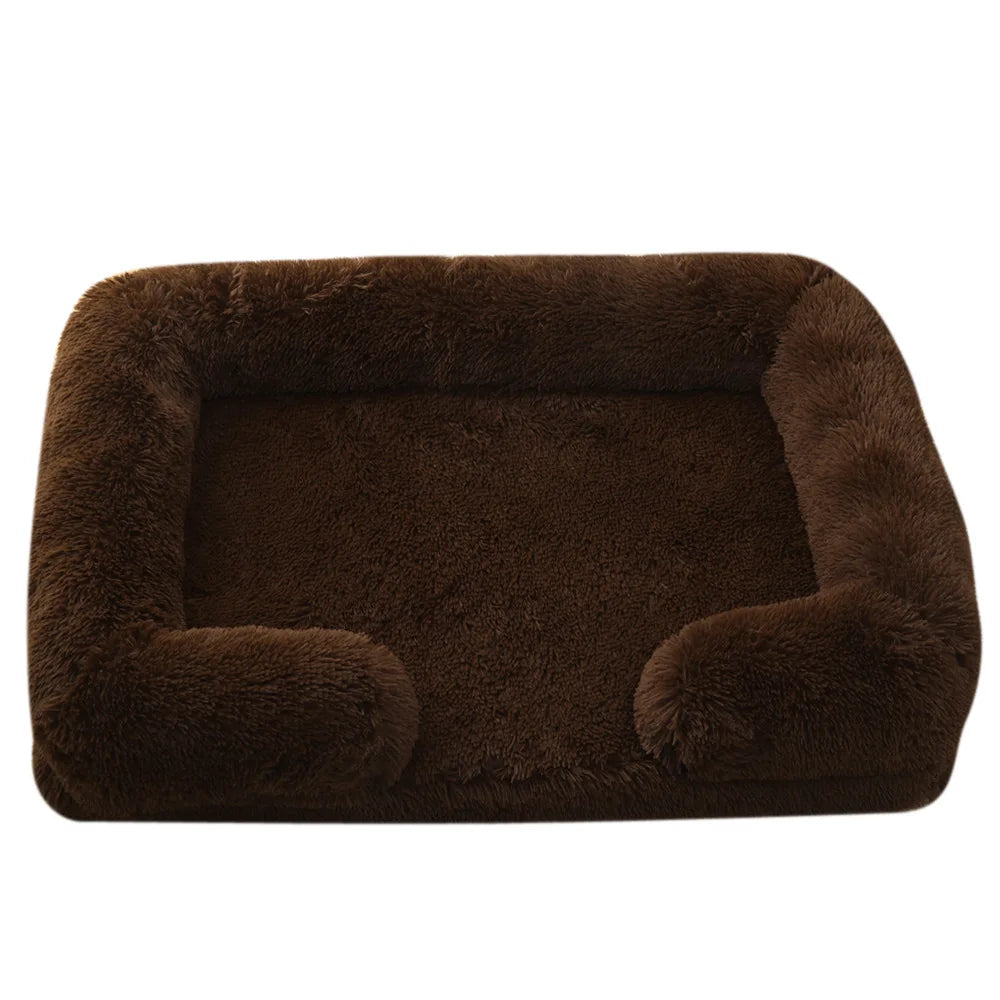 Full Filling Medium Dog Bed Half Surround Large Dog Sofa Soft Square Cat Bed Kennel Plush Puppy Nest House Accessories