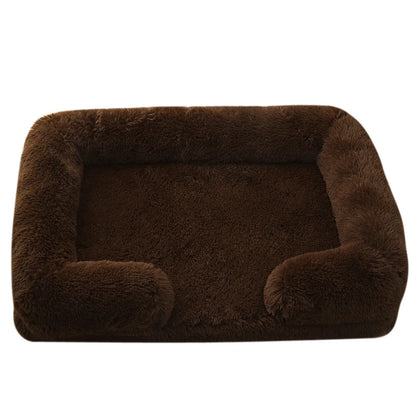 Full Filling Medium Dog Bed Half Surround Large Dog Sofa Soft Square Cat Bed Kennel Plush Puppy Nest House Accessories