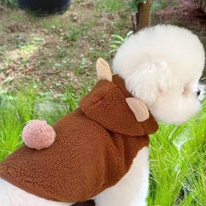 Winter Dog Coat Thick Warm Fleece Dog Jacket Pet Hooded Sweatshirt Chihuahua Bichon Dachshund Dog Clothes Kitten Puppy Overalls