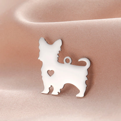 5 pieces/batch Cute Sausage Dog Wolf Pendant Stainless Steel DIY Earrings Bracelet Jewelry Fashion Jewelry Making