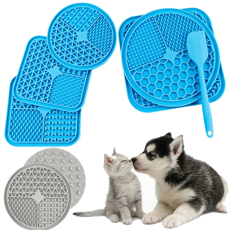 Dog Slow Feeder Mat,Relieve Anxiety Lick Pad for Small Animal Training Calming With Suction Cup Peanut Butter Snacks Lick Bowl