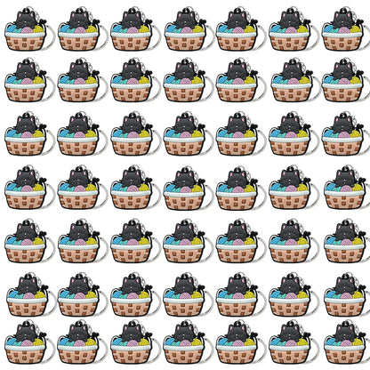 50PCS Cute Animal Keychain knife Ducks Dogs Cats Keyring for Women Men Kids Handbag Cool Car Key Accessories Friends Key Gifts