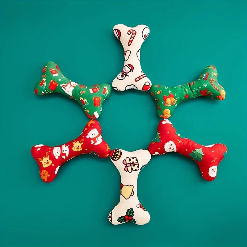 the MERRY MUNCH CHEW DUO - 2 Christmas Dog Chew Toys - Festive Teeth Toys Designed with Santa Claus, Reindeer, and Christmas Tree Motifs - Healthy Teeth