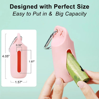 the SILIGO WASTE KEEPER - Silicone Dog Poop Bags Holder, Dog Bags Dispenser, Walking/Stand Portable Feces Collection Bag, Hanging Ring Silicone Storage Box