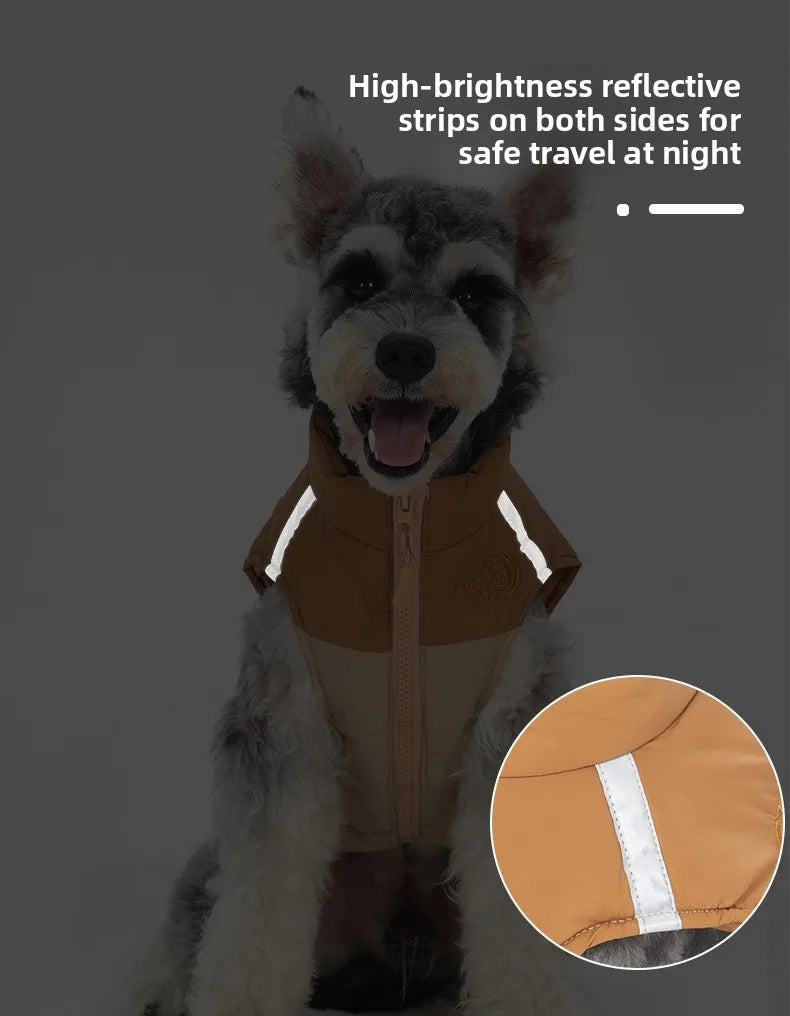 Autumn And Winter Waterproof Reflective Small Medium Large Dog Cotton Clothes Can Be Pulled Dog Clothes Pet Clothing