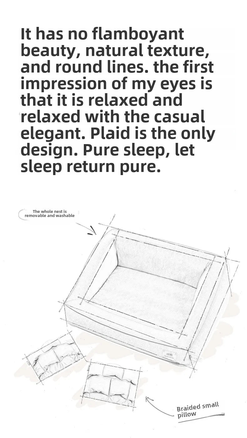 Winter Warm Dog Kennel High Elasticity Sponge Dog Beds Removable Washable Cat/Dog Sofa for Medium-sized Dogs Pet Supplies