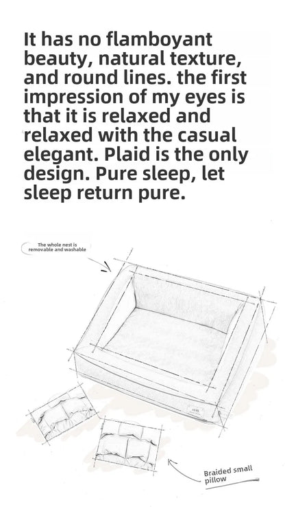 Winter Warm Dog Kennel High Elasticity Sponge Dog Beds Removable Washable Cat/Dog Sofa for Medium-sized Dogs Pet Supplies