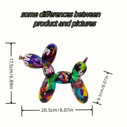 Resin LOVE Balloon Dog Statue,Hip-Hop Art Decor, Alphabet Animal Theme, Indoor & Outdoor Ornament for Valentine'S & Mother'S Day