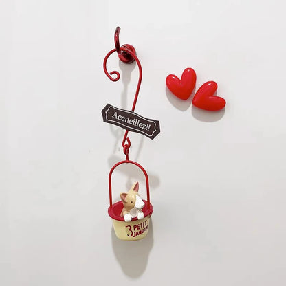 3D Fridge Magnet Puppy Cartoon Cat and Dog Refrigerator Stickers  Anti-theft Entrance Door Decorative Magnetic Creative Message