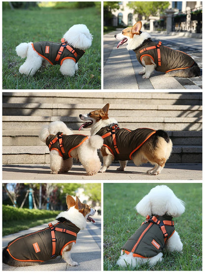 the PAWSHIELD HARNESS JACKET - Puppy Jacket, Waterproof Pet Clothes for Small Dogs with Harness, Winter Warm Chihuahua Vest, Yorkie Coat, French Bulldog Costume