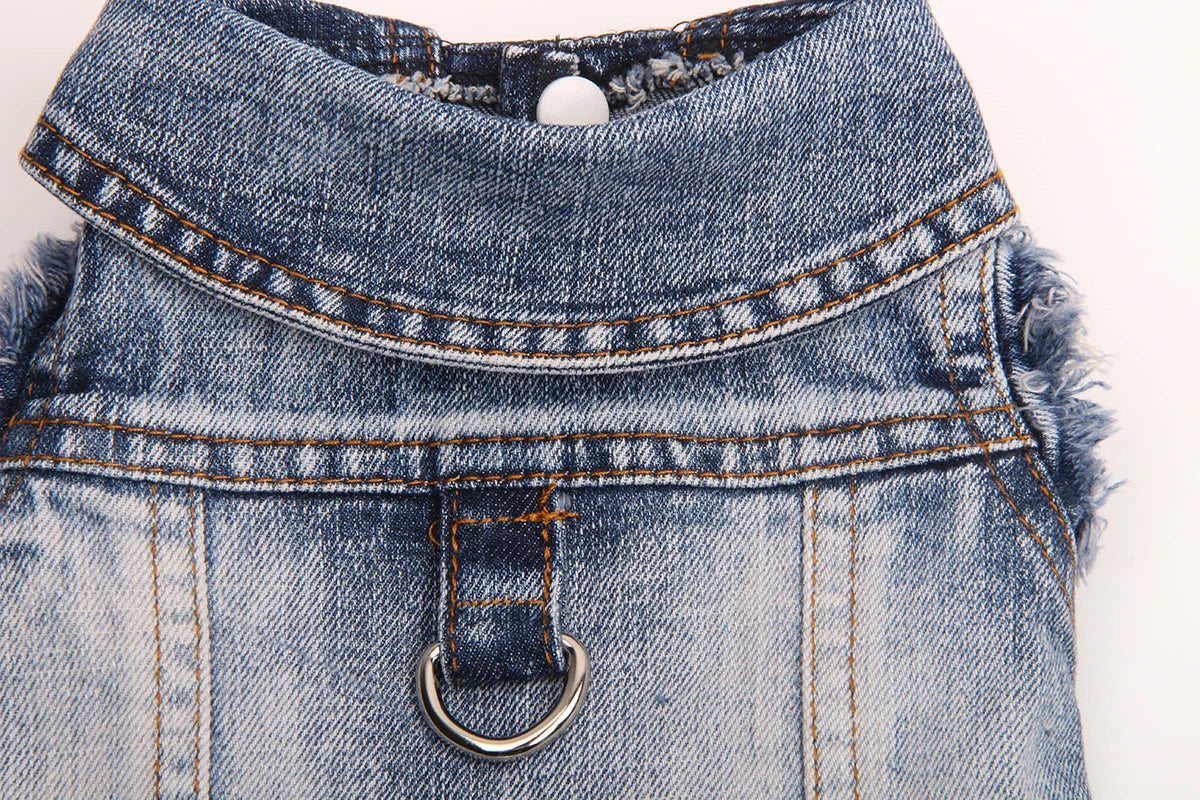 Dogs and Cats Jeans Coat Jacket Towable Denim Vest Cat Puppy Spring/Autumn Clothes Apparel