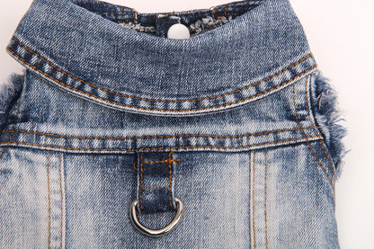 Dogs and Cats Jeans Coat Jacket Towable Denim Vest Cat Puppy Spring/Autumn Clothes Apparel