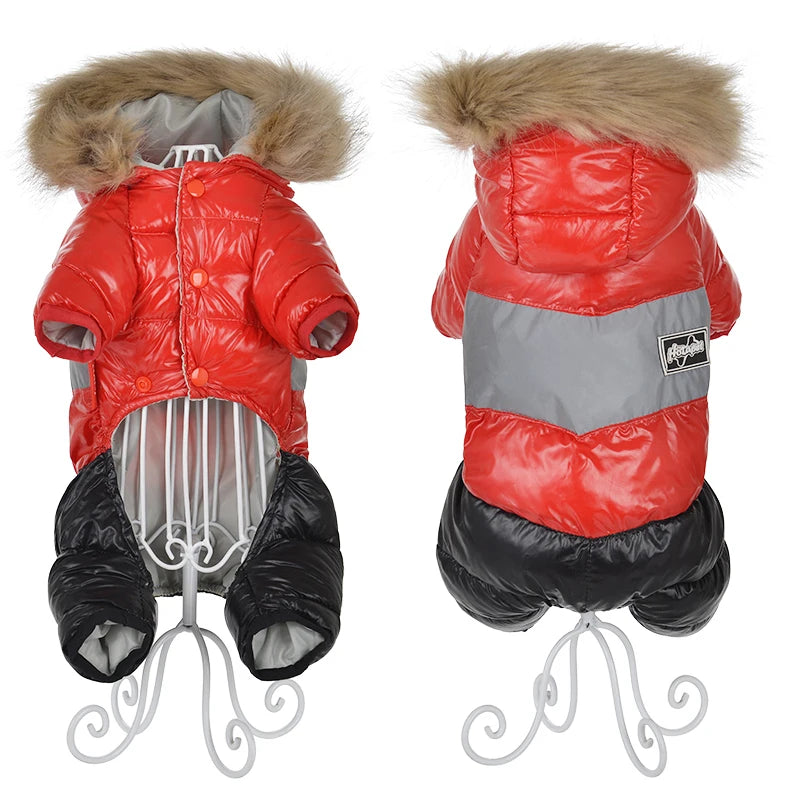 Winter Warm Dog Clothes For Small Dogs Chihuahua Waterproof Hooded Puppy Down Jacket French Bulldog Hoodies Jumpsuit Overalls