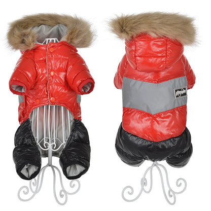 Winter Warm Dog Clothes For Small Dogs Chihuahua Waterproof Hooded Puppy Down Jacket French Bulldog Hoodies Jumpsuit Overalls