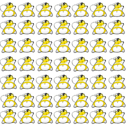 50PCS Cute Animal Keychain knife Ducks Dogs Cats Keyring for Women Men Kids Handbag Cool Car Key Accessories Friends Key Gifts