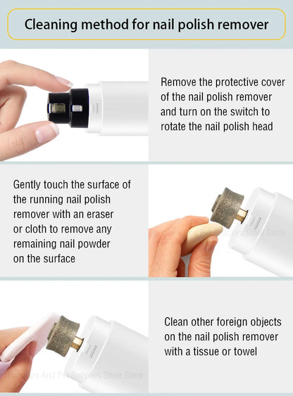 Electric Dog Nail Clippers for Dog Nail Grinders Rechargeable USB Charging LED Light Pet Quiet Cat Paws Nail Grooming Supplies