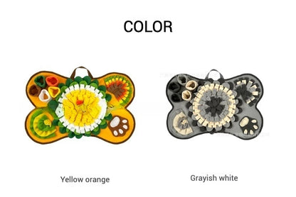 the SNIFFLE MAT - Interactive Dog Snuffle Mat for Small/Medium Dogs, Soft Durable Fleece with Squeaky Toy, Slow Feeding Anti-Anxiety, Machine Wash