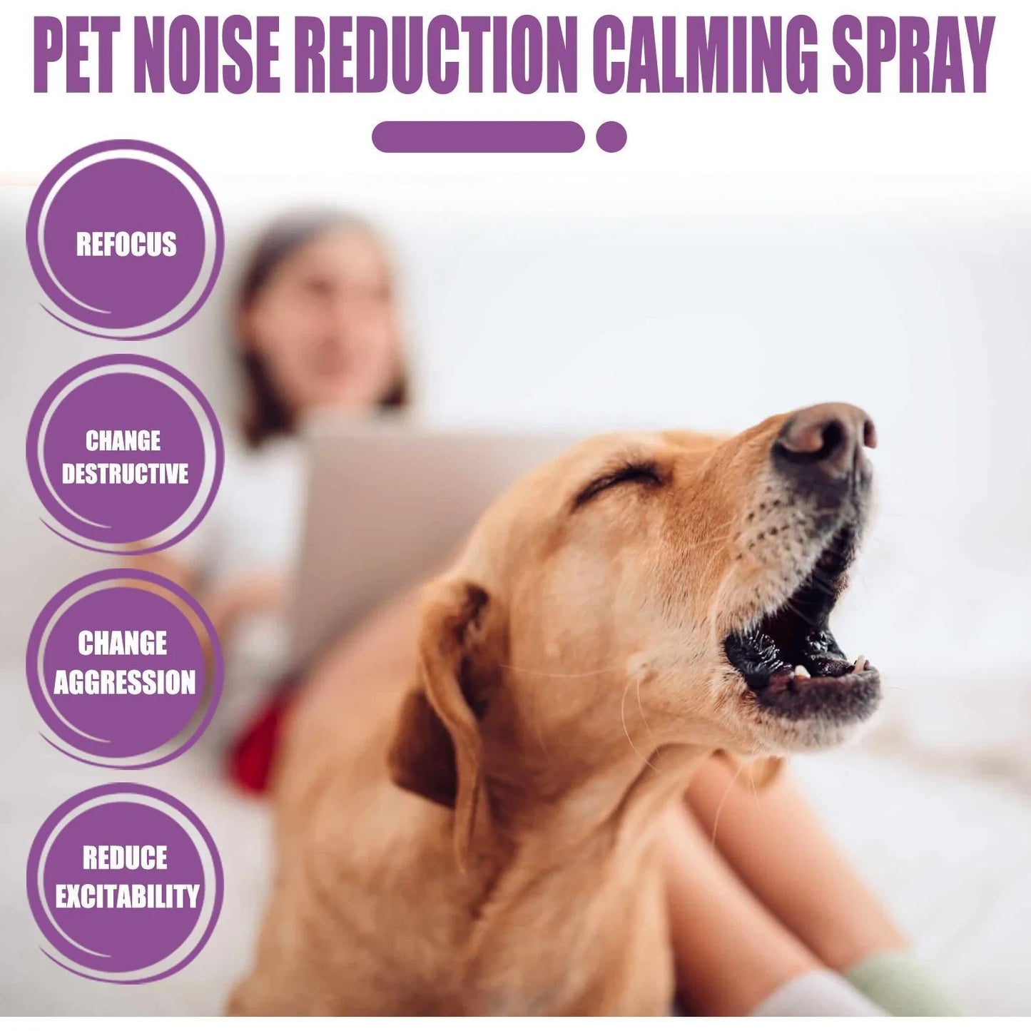 the CALMING SPRAY - 50ml Pet Relaxants, Dog Noise Reduction, Calming Spray for Barking Restless, End the Dog's Negative Behavior, Pet Health Supplies