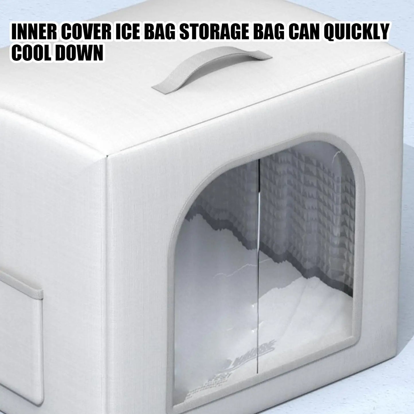 the COOLING CAVE - Doghouse with Cooling, Foldable Pet Cooling Shelter for Dogs/Cats with 8 Ice Bags, Doghouse for Farm, Backyard, Living Room, Front Door