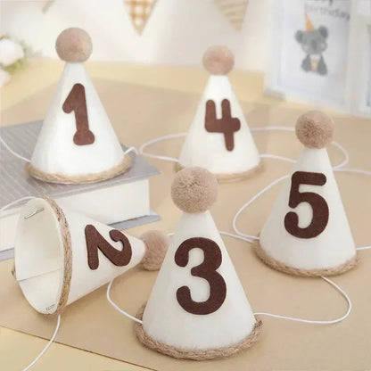 강아지 모자 Pet Birthday Hat Dog Hat Non-woven Fabric Number Hats Headband Felt Digital Birthday Celebration Hat Шапка Для Собак