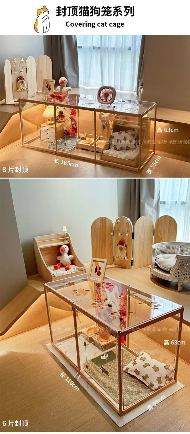 Pet pen dog cage Indoor villa for small and medium-sized dogs with fence and isolation gate in domestic kennel