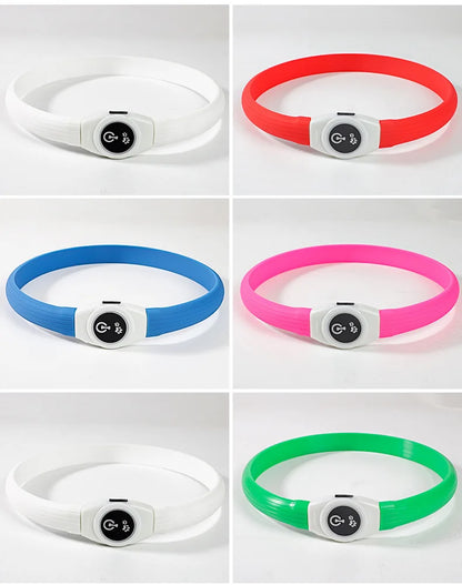 the NIGHTBEAM GLOW COLLAR - New Led Luminous Dog Collar, PVC Waterproof for Large/Medium/Small Dogs, Collar USB Light Night Safety, Pet Glowing Accessories