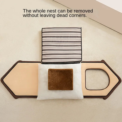 Plush dog bed pet warm house Soft and comfortable cat house foldable detachable washable puppy cave sofa  nest