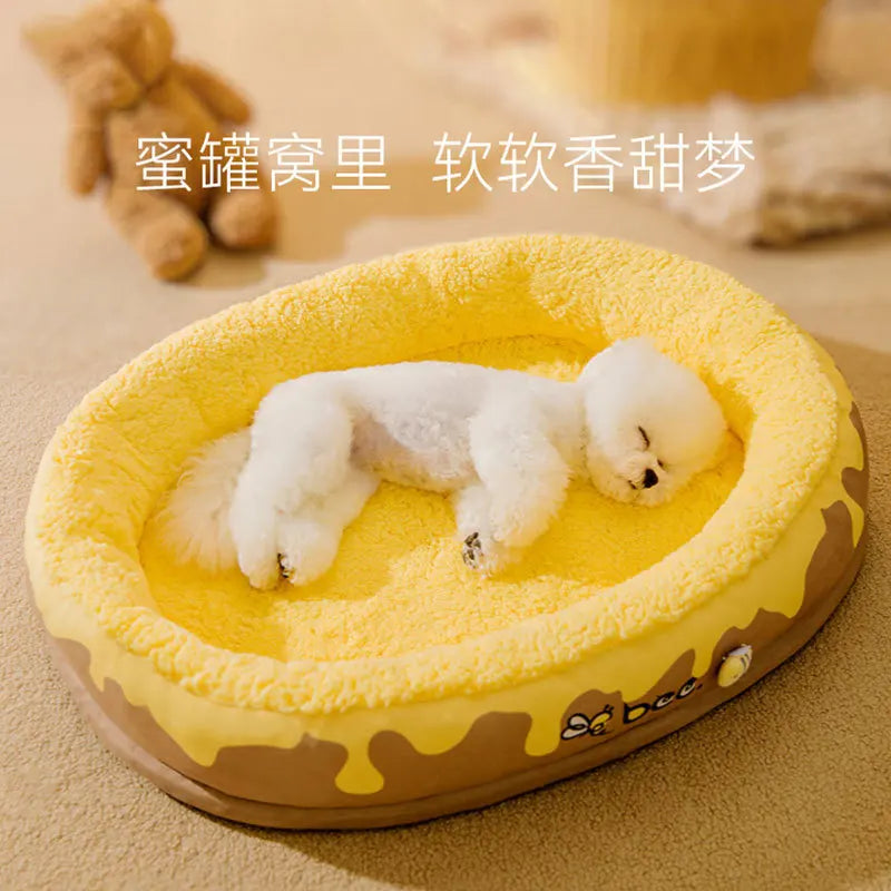 Customized dog kennel  all-season washable  winter warm dog bed and mat  cat nest and mat  pet nest supplies grey cow color