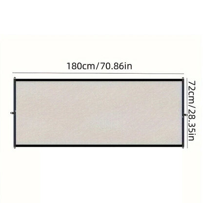 Pet Isolation Barrier Nylon Mesh Pet Divider No Need To Punch Hole Pet Separation Fence Folding Breathable Safety Dog Gate Guard